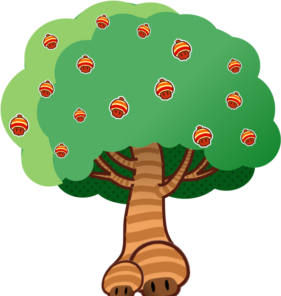 Paper Mario Acorn Tree By Yoshidino123 Paper Mario - Cartoon Acorn Tree (1024x1024)