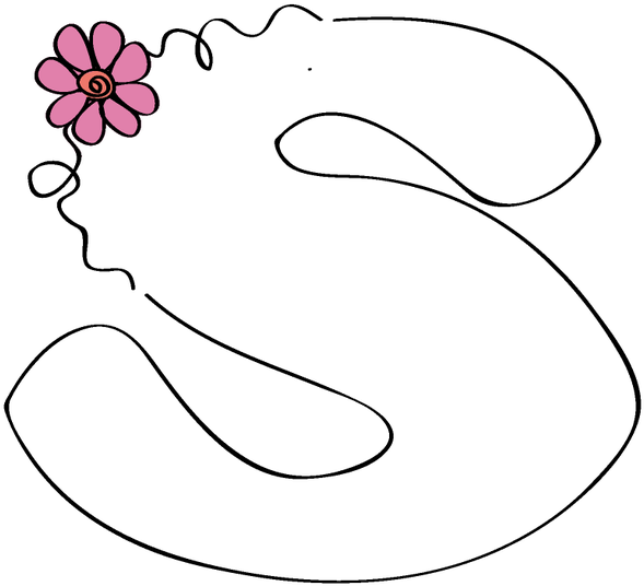 Flor - S - Letra S Con Flor (600x552)