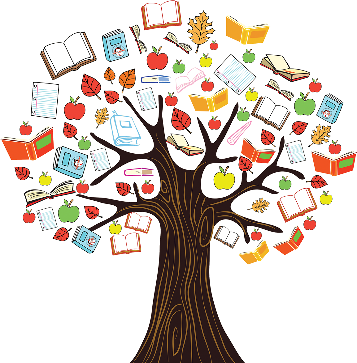 Apple School Tree - Educational Tree (1200x1203)