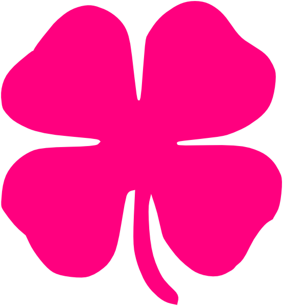 Pink 4 Leaf Clover (552x597)
