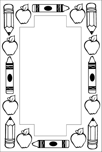 Free School Border Clipart - School Borders And Frames (400x594)