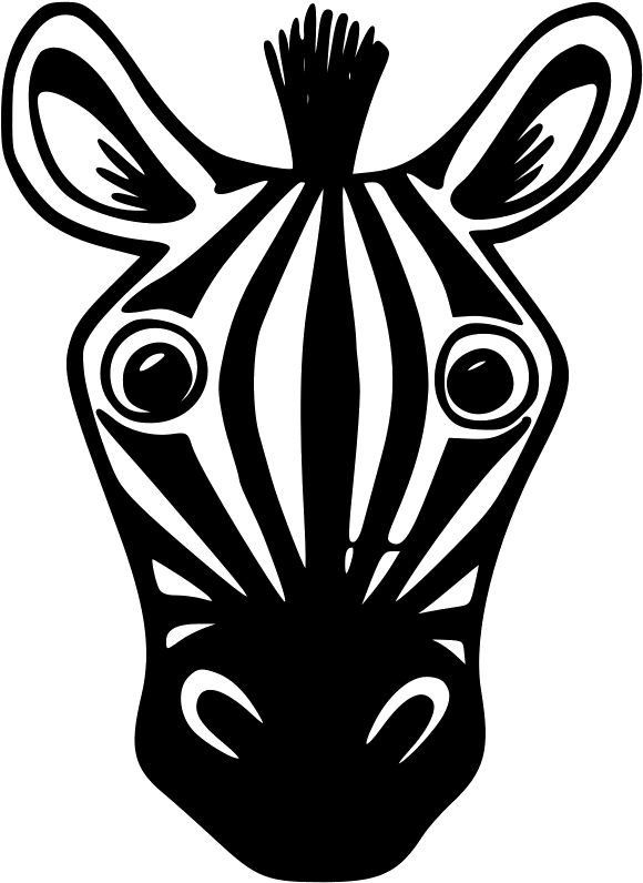 Zebra Clipart Face - Zebra Face Easy Drawing (864x864)