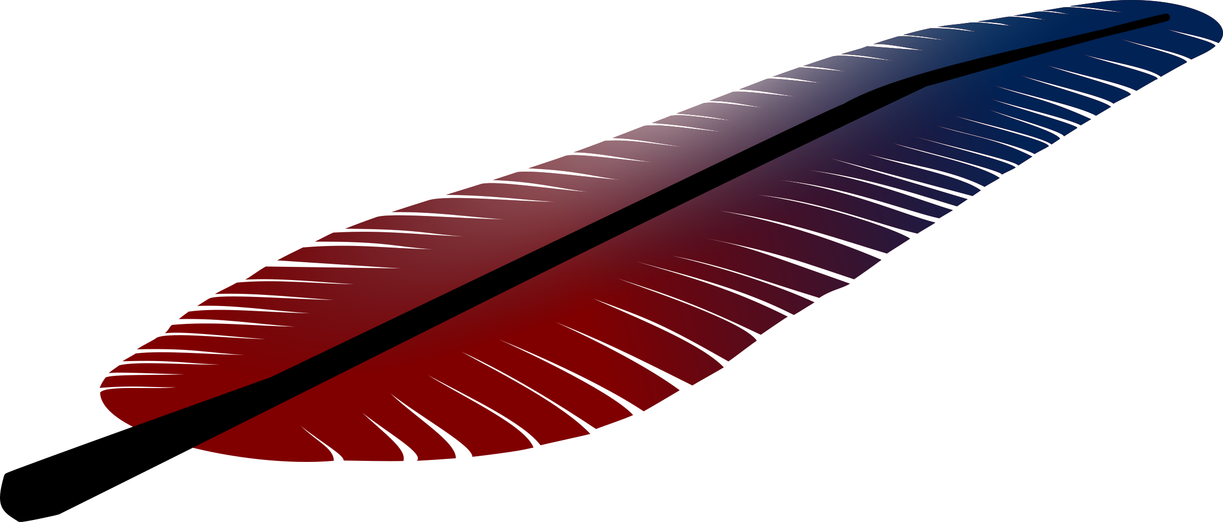 Big Image - Feather Clip Art (2400x1025)