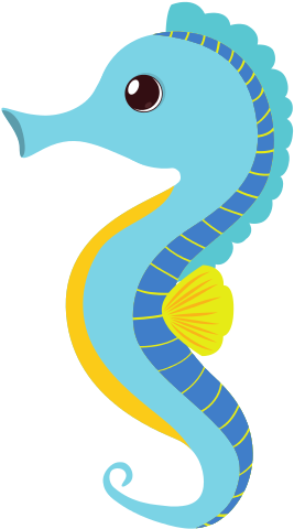 Blue Sea Horse Icon - Vector Graphics (550x550)