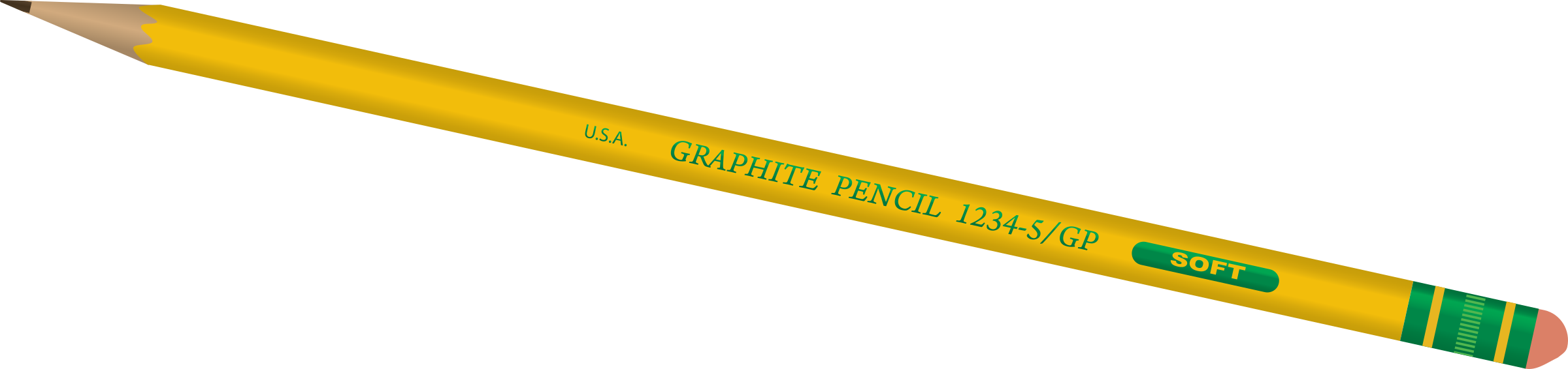 Pencil - Pencil On Clear Background (2400x566)