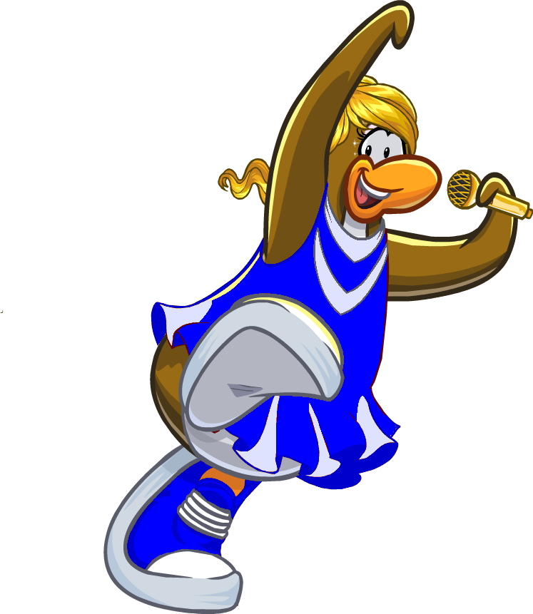 Blue Cheerleader - Cartoon (747x861)