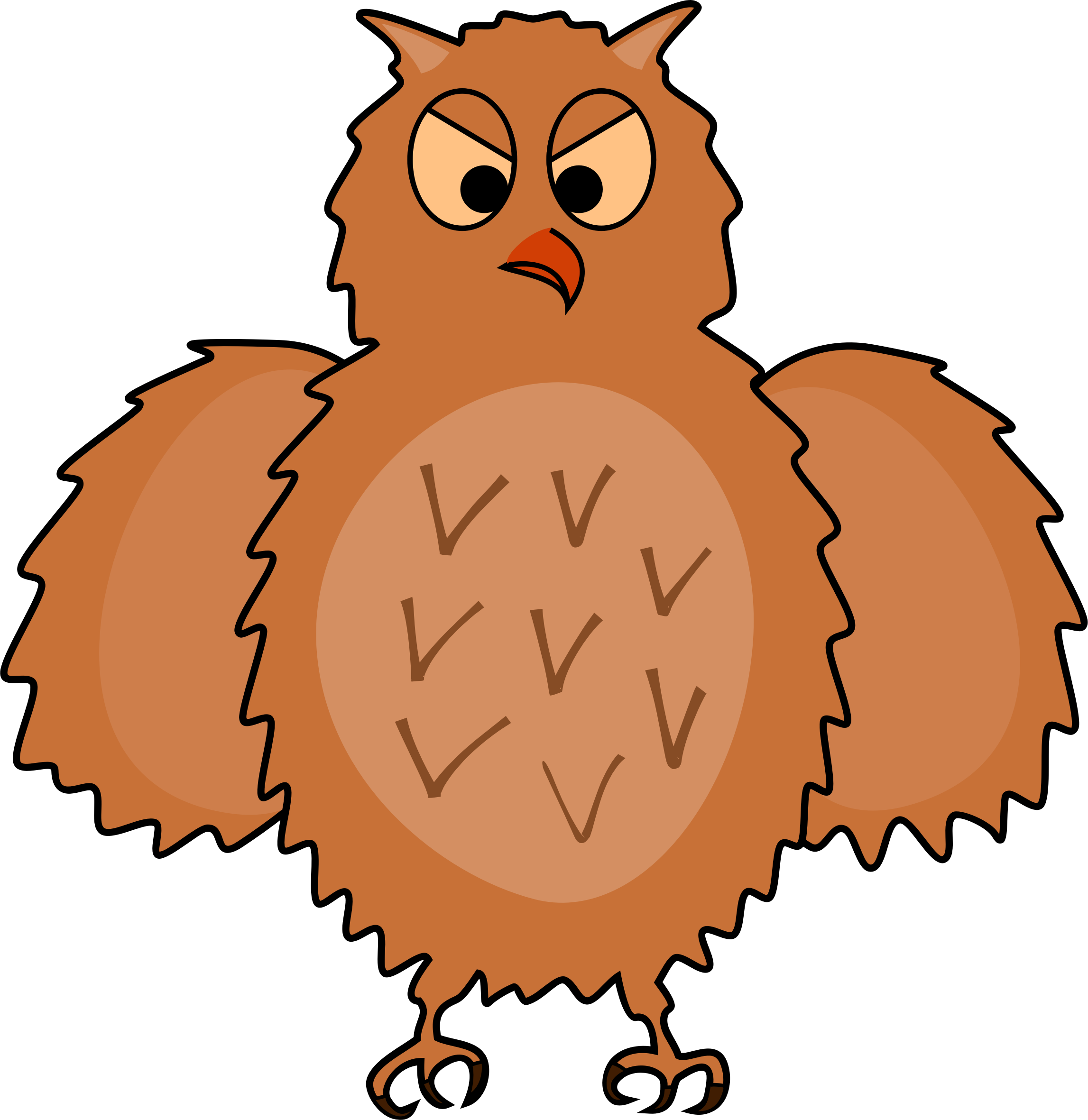 Front View, Spread Wings - Bird Cartoons Front Side View (2294x2362)