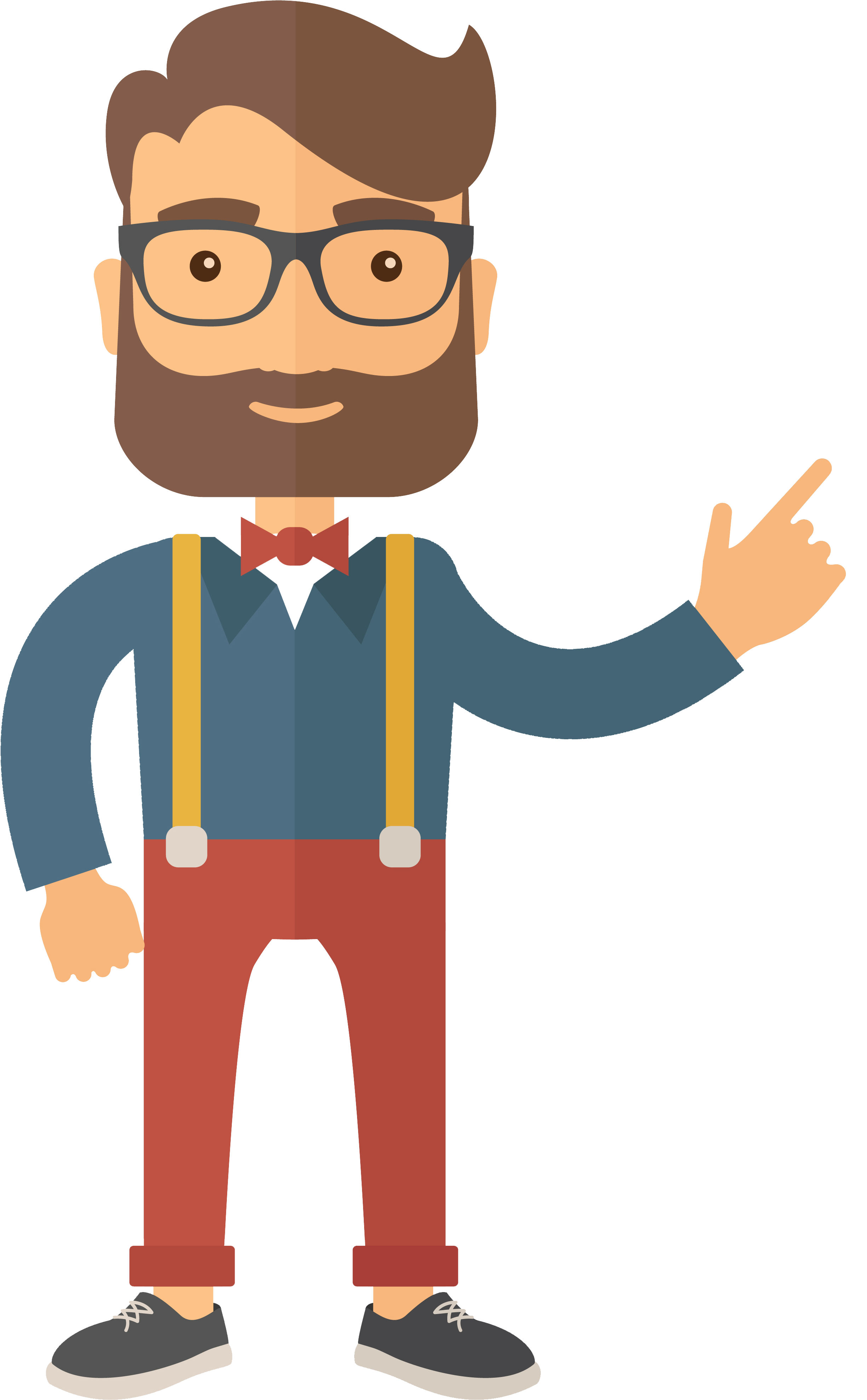 Explainer Teacher Bowtie Solo - Illustration (2459x4010)