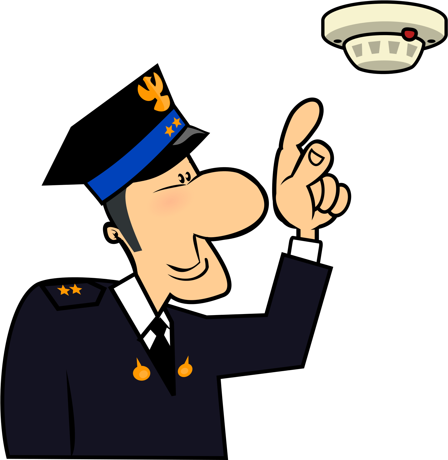Fireman Cartoon Image - Clip Art (2000x2060)