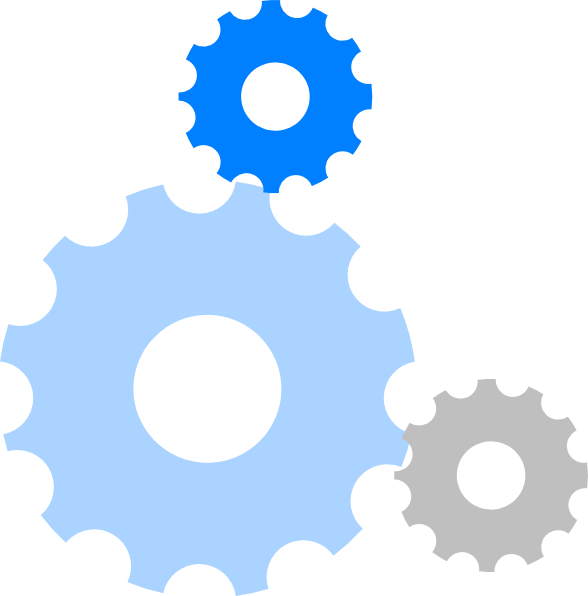 Blue Gear Clipart (588x596)