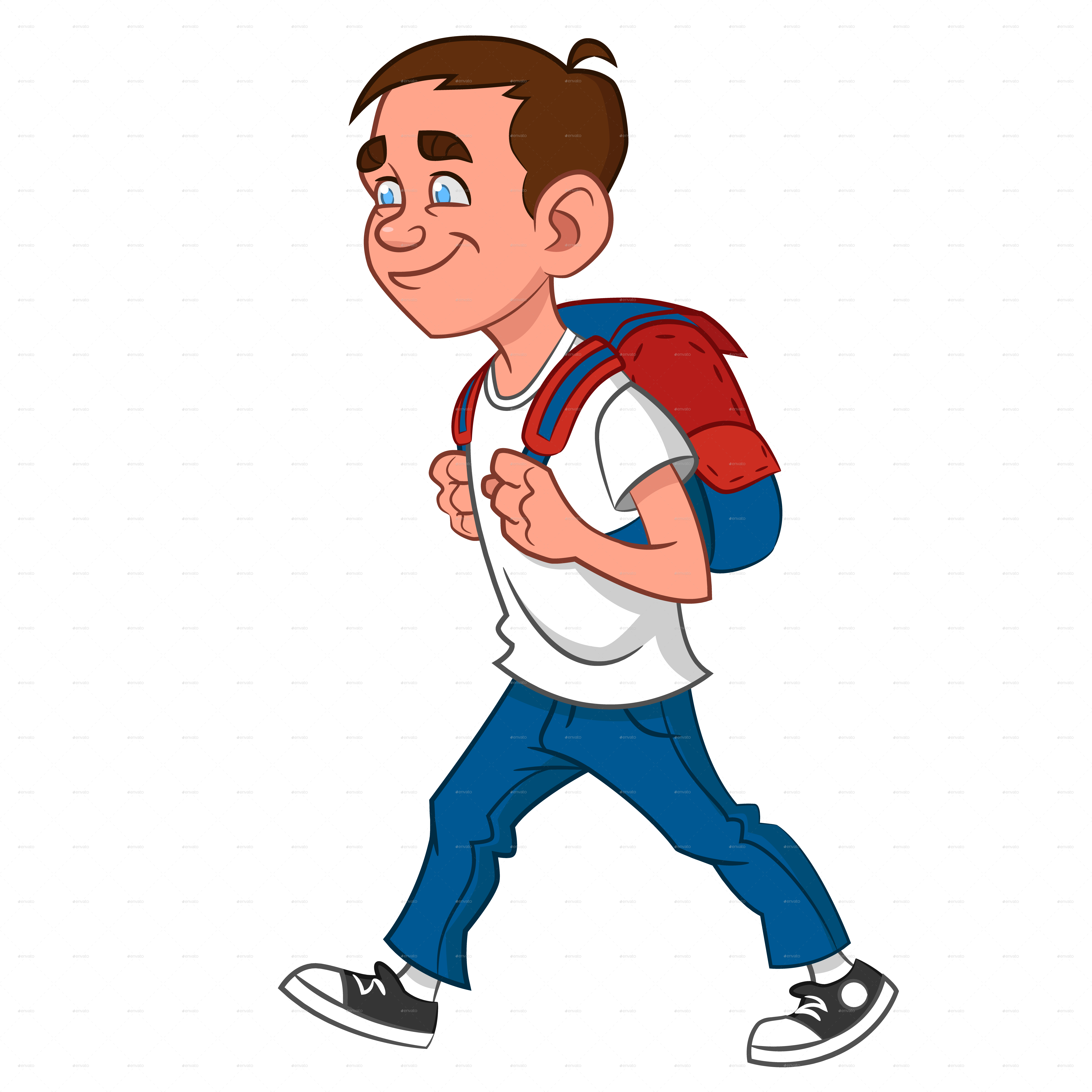 Schoolboy Goes To School - Школьник Идет (6000x6000)