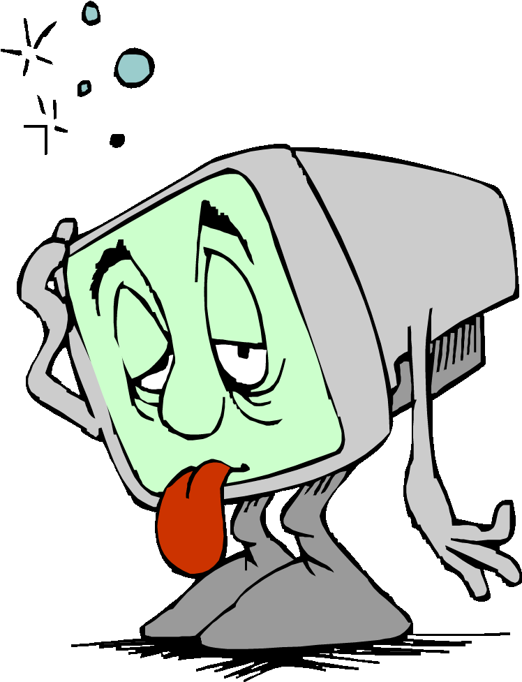 Sick Computer - Computer Get Sick Cartoon (750x989)