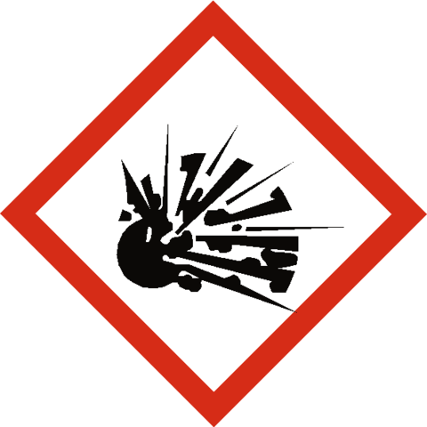 Explosive Coshh Label - Explosive Sign In Vinyl / Sticker - 100mm (4") X 100mm (480x480)