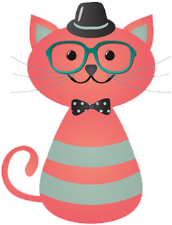 Cat With Glasses - Rikki Knight Pink Cat Saying Hello - On Beautiful Artistic (375x375)