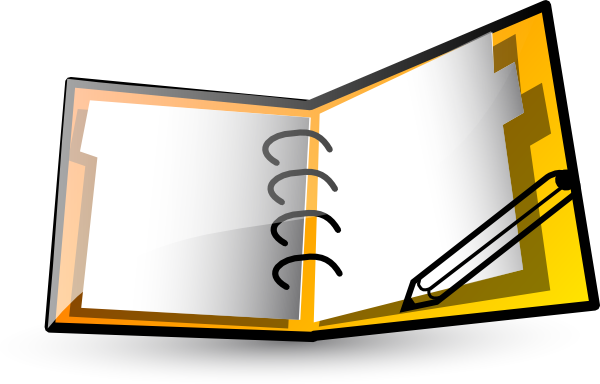 Notebook Clipart Animated - Animated Note Book (600x384)