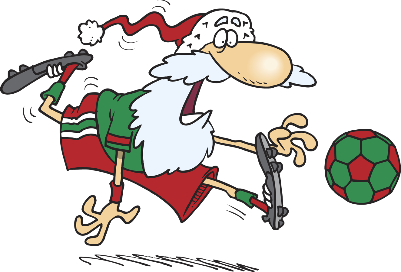 Soccersanta - Santa Playing Soccer (1324x900)