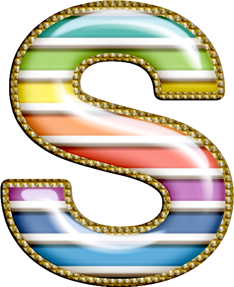 Rainbow Stripes *✿* - Letter (492x655)