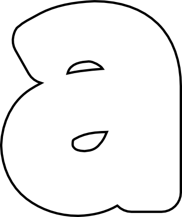 Printable Peace Sign Template - Bubble Letter A Transparent (368x439)