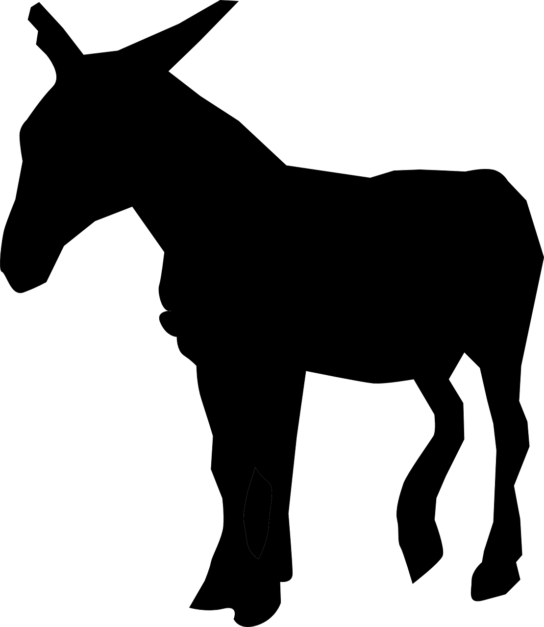 Donkey - Black Donkey Clipart (2127x2400)