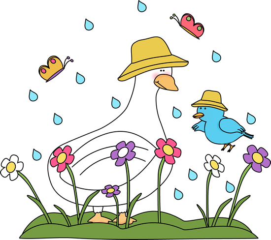 Rain Clipart Spring Weather - Spring Break Homework Packet (550x488)