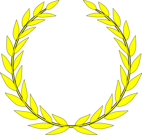 Yellow Laurel Wreath Transparent (600x573)