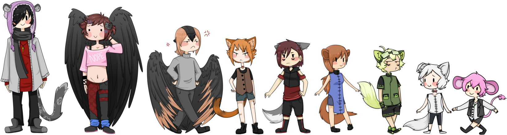 Hybrids Chibi Height Meme By Mito-aikawa - Chibi (1694x472)
