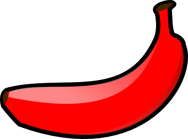 Red Banana Clipart (600x445)
