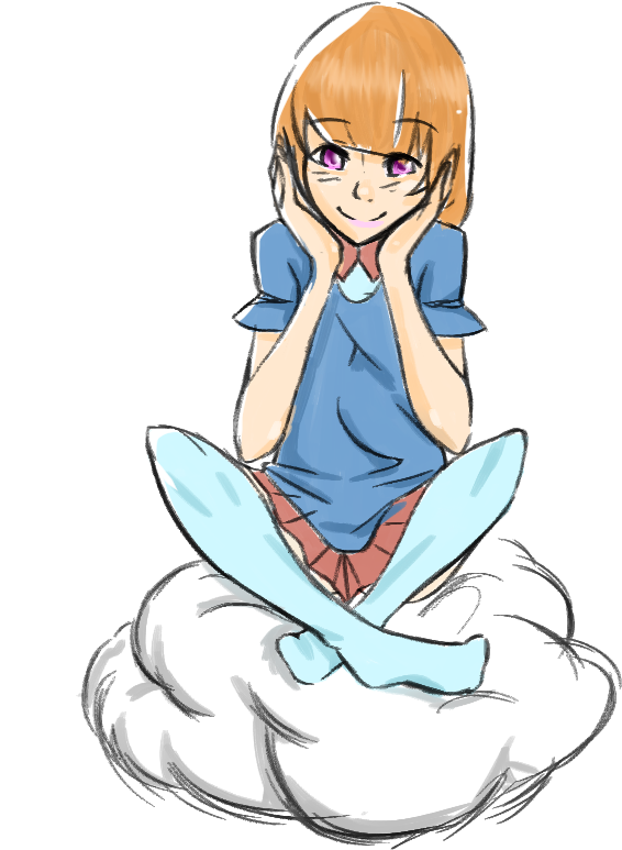 Girl On A Cloud~ By Deiteo - Sitting (700x900)