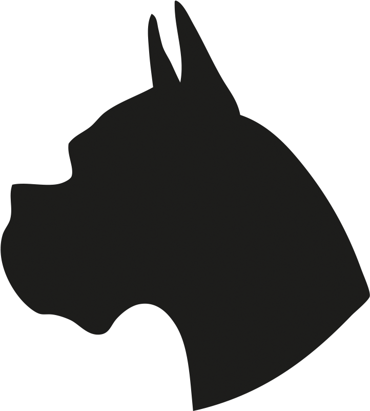 Boxer Dog Head Silhouette (733x800)