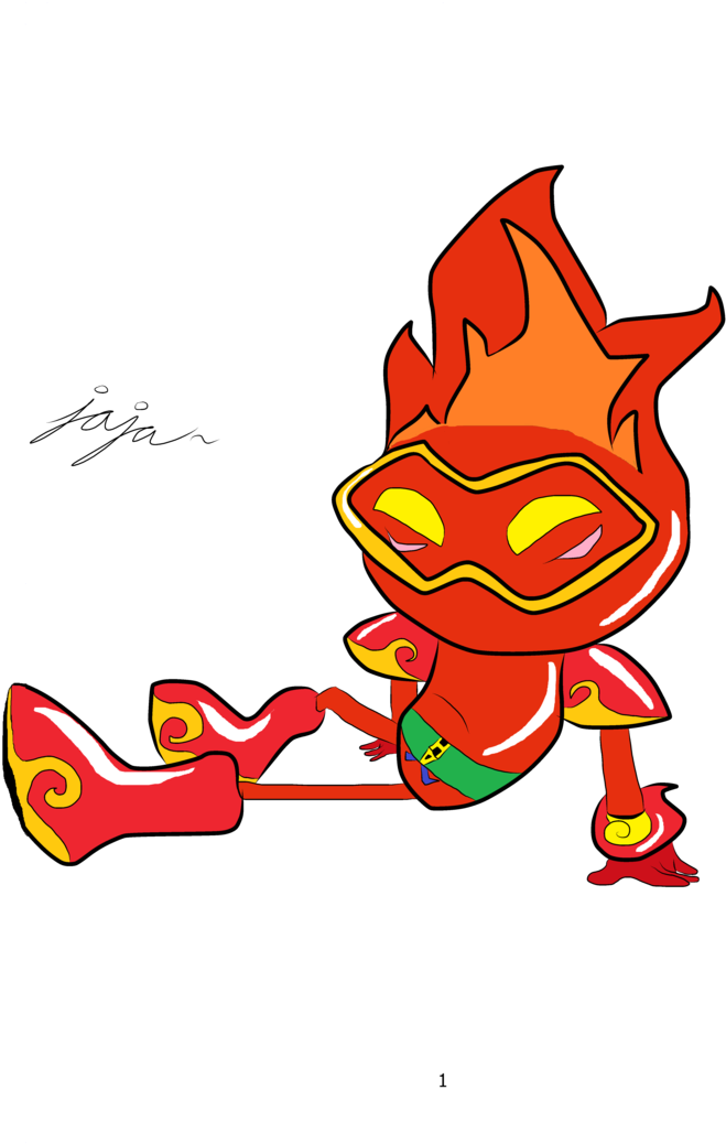 Flame Bomber By Kitsune0jester - Cartoon (758x1054)