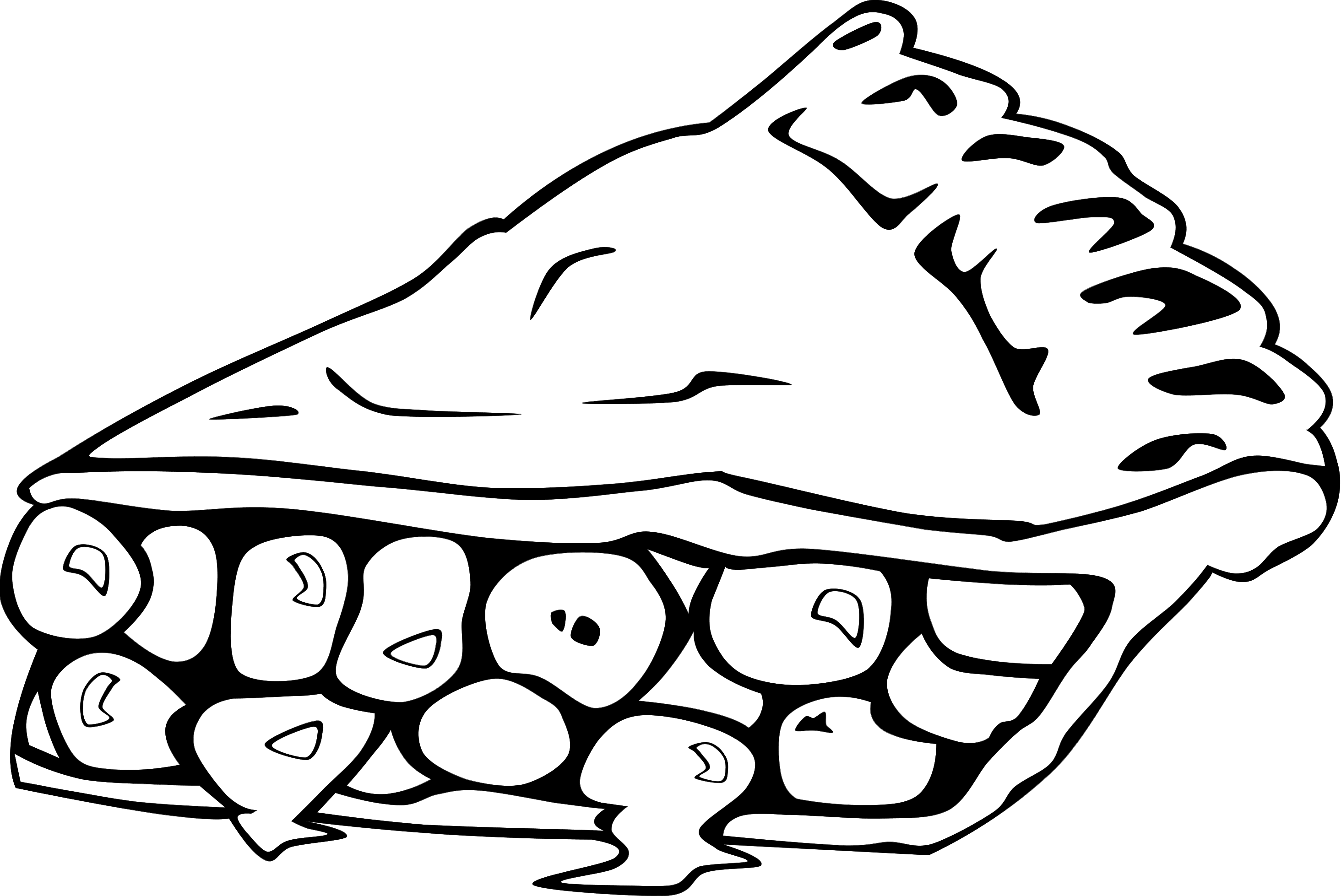 Pie Clip Art - Cherry Pie Coloring Page (2929x1958)