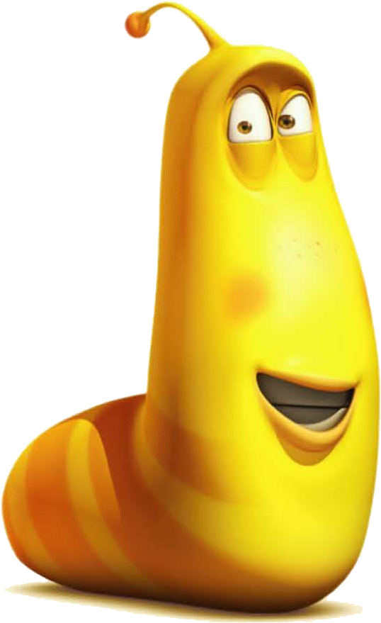 >,< - Yellow Larva Cartoon (646x915)