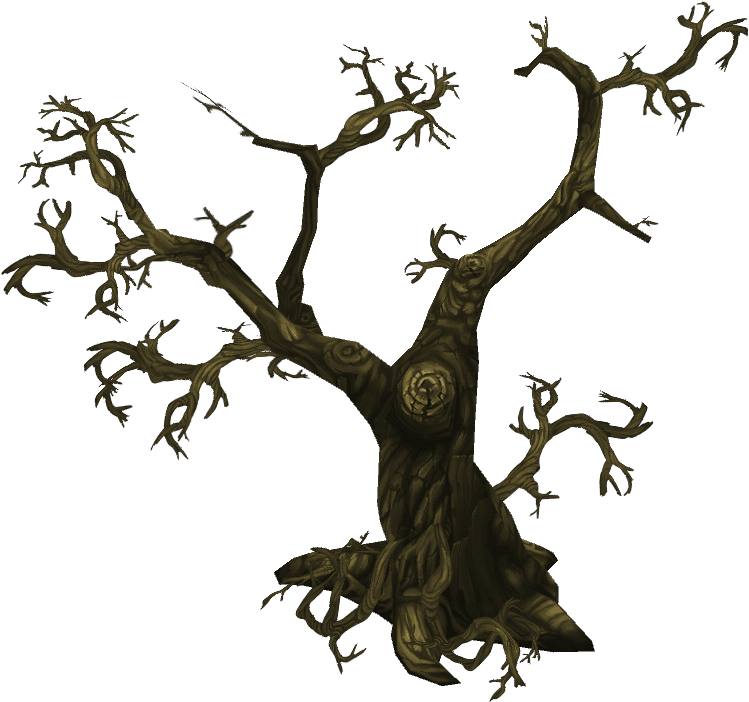 Low Poly Dead Tree Pack - Silhouette (1024x1024)