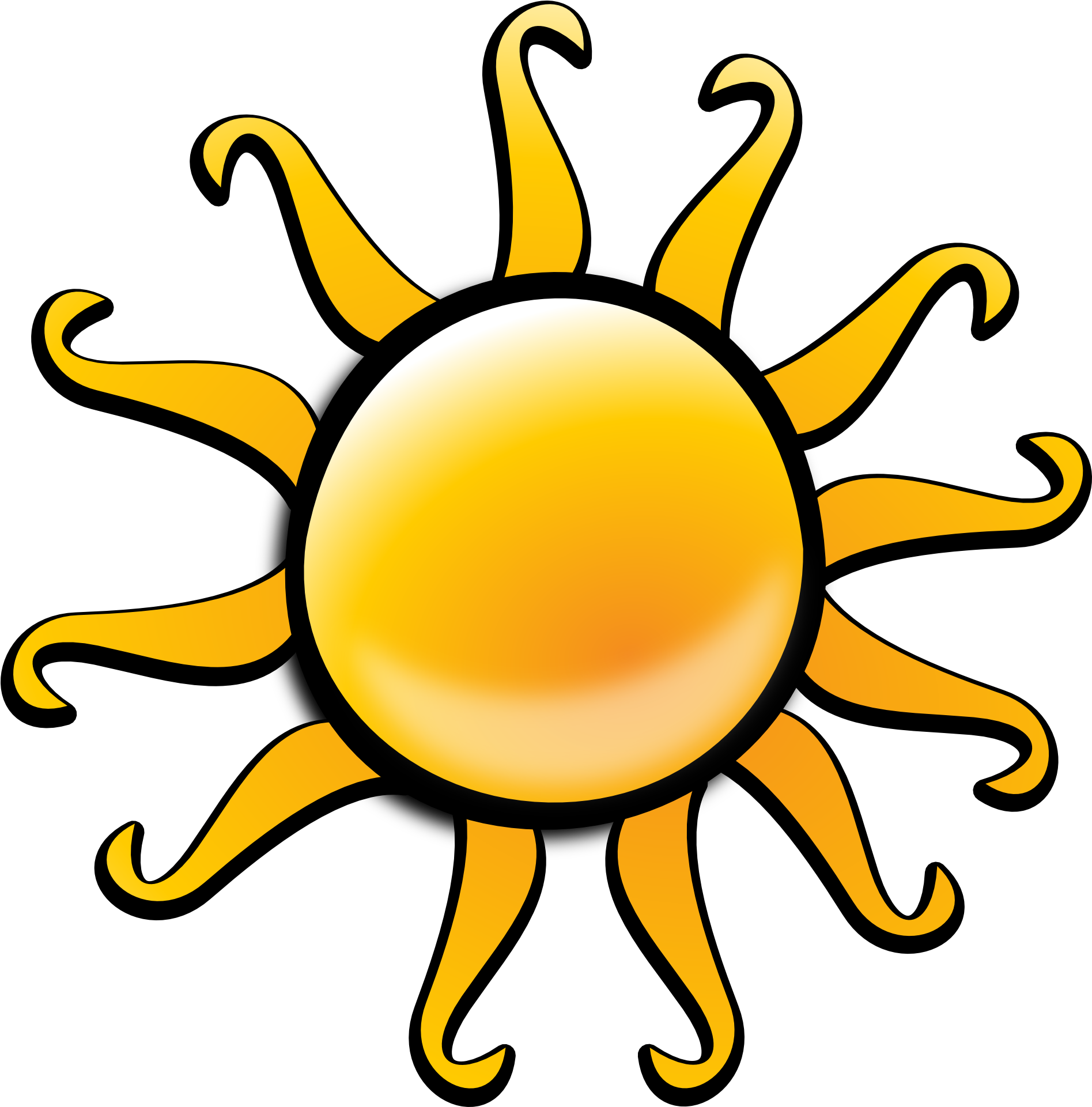 Hot Sun Clipart (2041x2041)