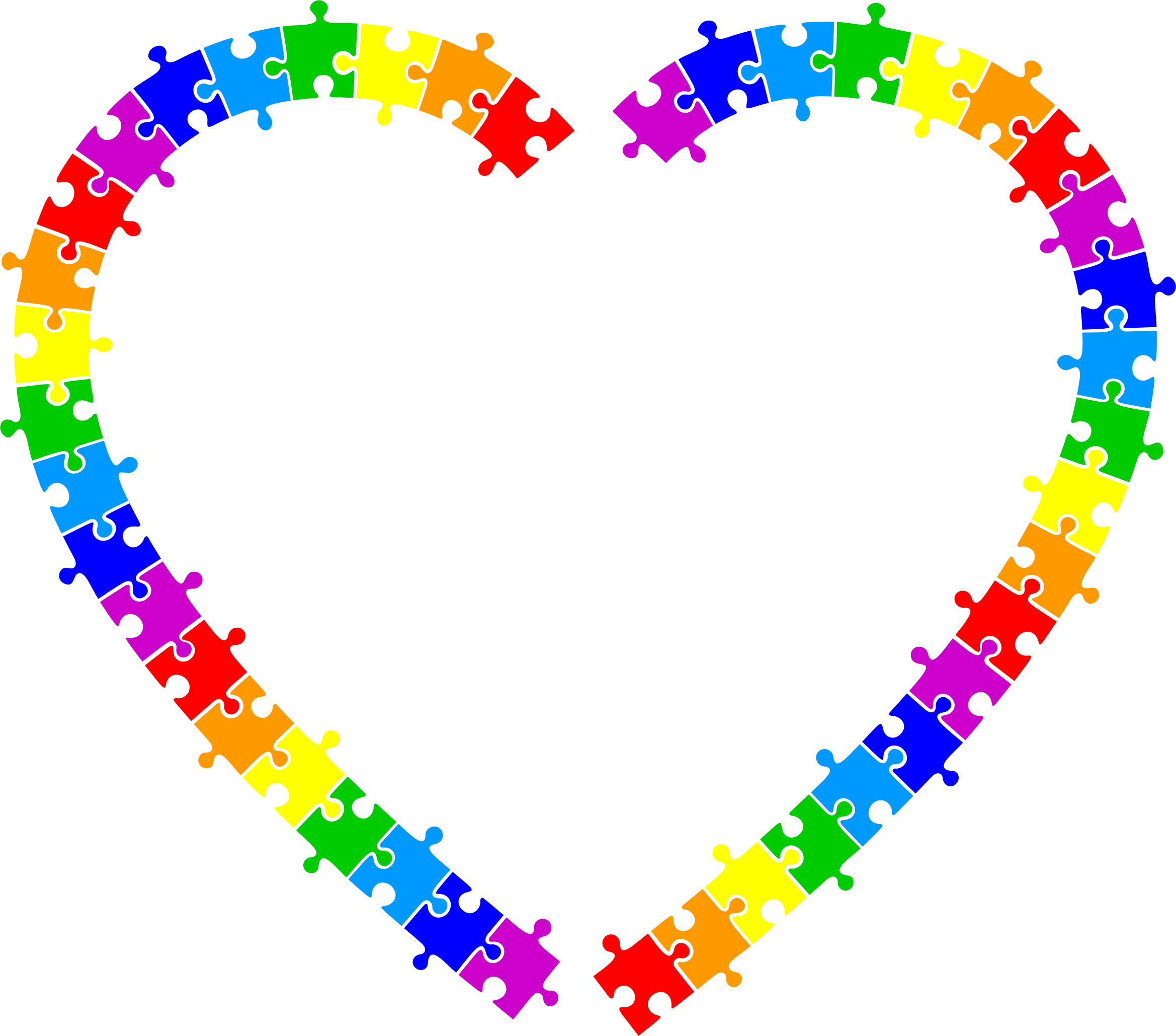Big Image - Puzzle Pieces Heart Borders (2338x2058)