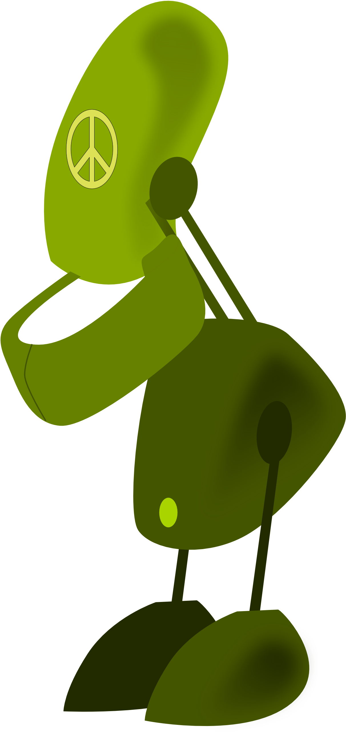 Robot Green Geometry Clipartist - Little Robot Tote Bag, Adult Unisex, Natural (1979x2799)