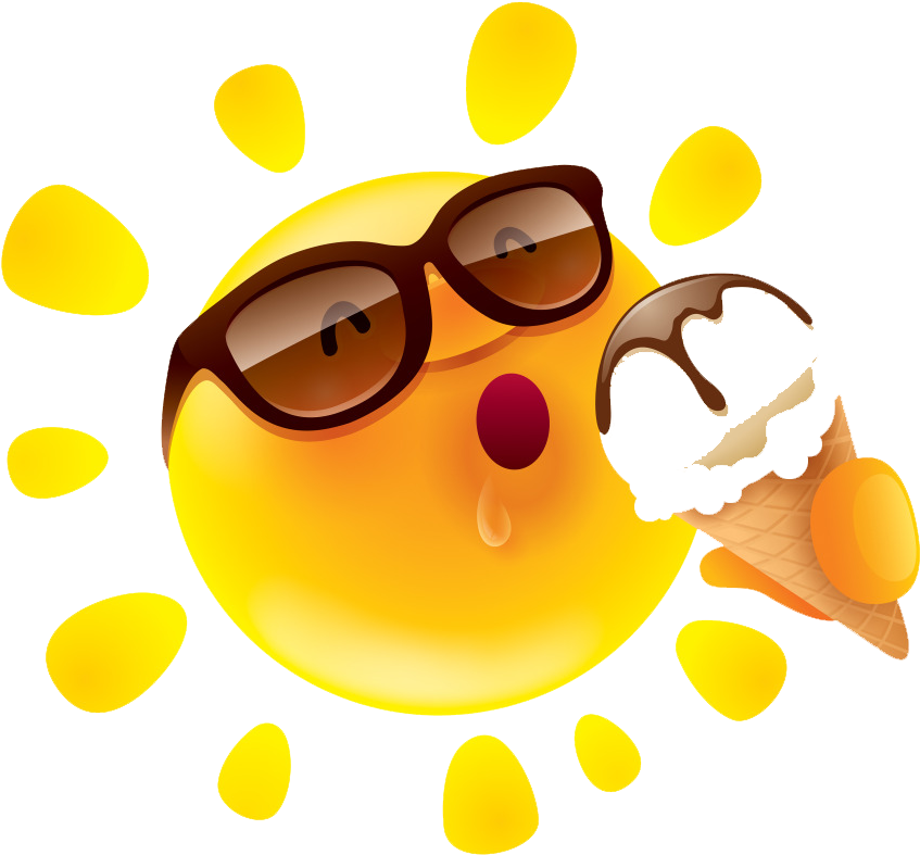 Cartoon Royalty-free Clip Art - Summer With Sun And Ice Cream (1024x1024)