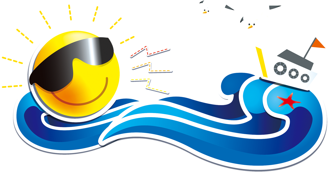 Summer - Sun, Waves - Sol E Mar Png (1366x768)
