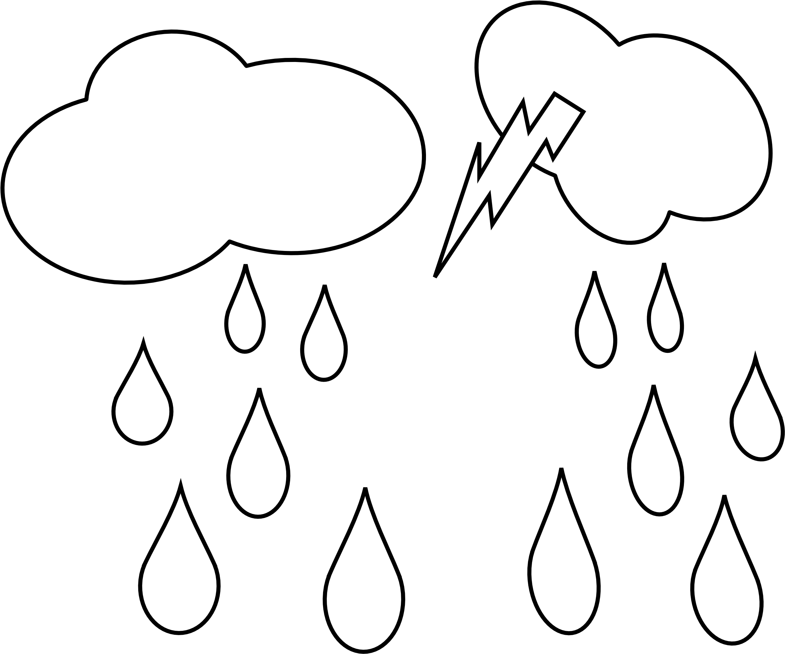 Rain Cloud - Rainy Black Background Clipart (2555x2138)