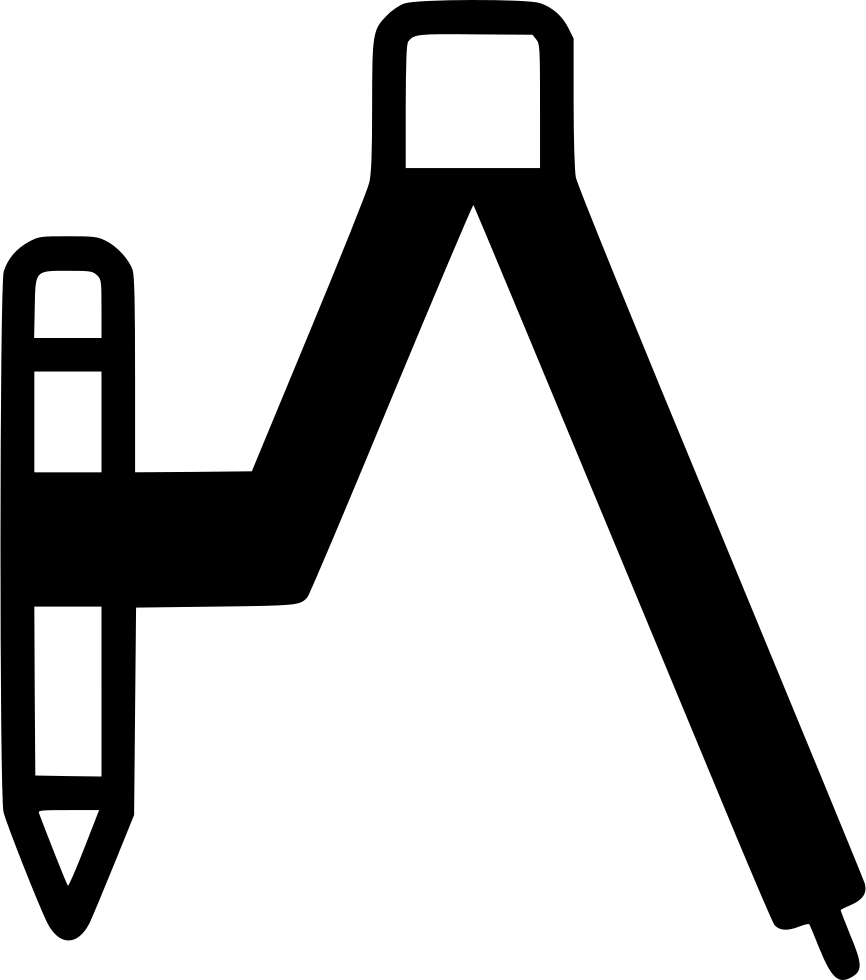 Compass Tool Editor Pencil Draw Math Comments - Compass Tool Clipart Black And White (866x980)