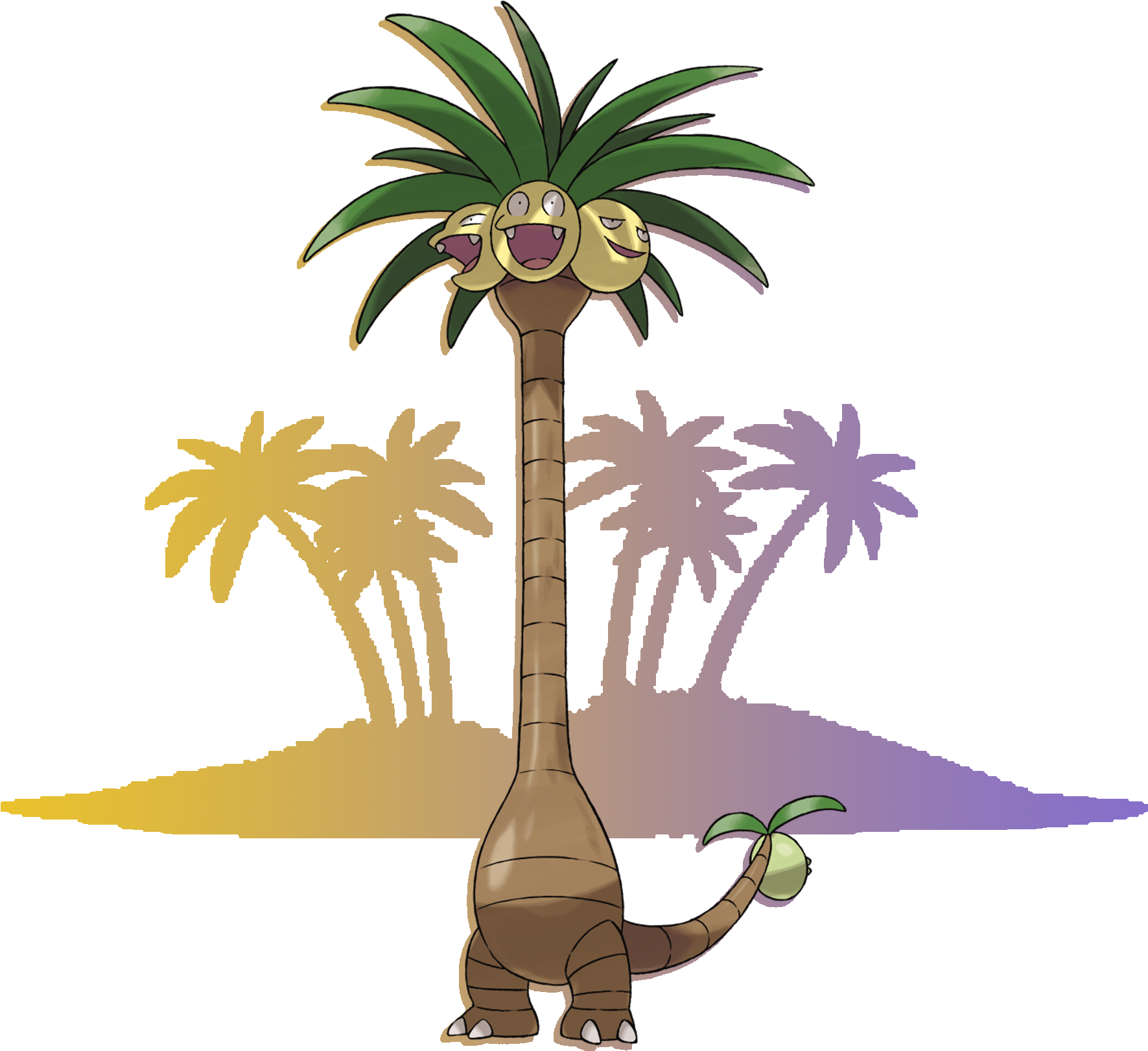 Regular Exeggutor Average From The Gen 1 Rate - Alolan Exeggutor (1821x1714)