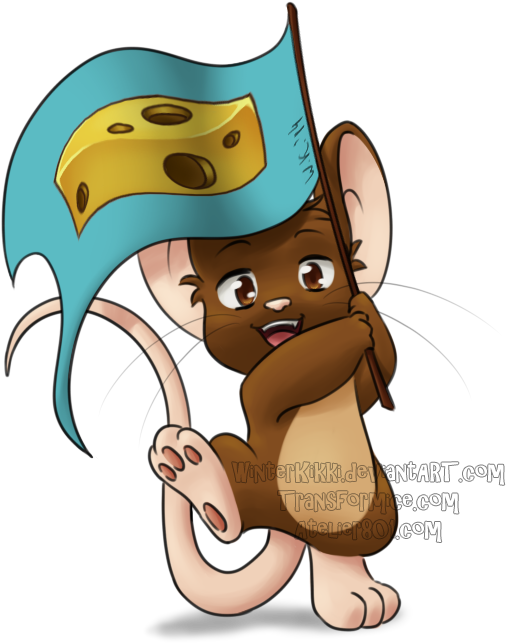 Mouse With Cheese-flag By Winterkikki - Transformice (553x708)