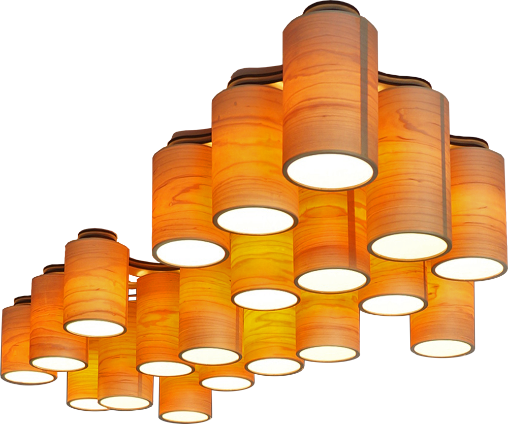 Ceiling Lights In Maple Wood - Ceiling (1000x835)