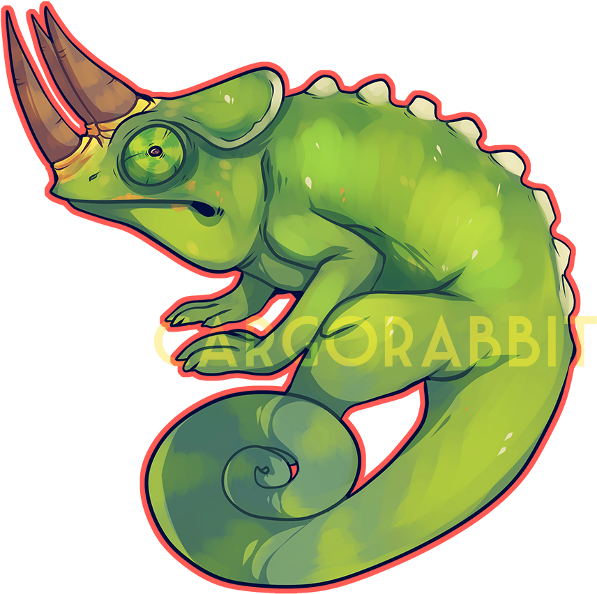 Jackson's Chameleon By Cargorabbit - Cartoon (1000x1000)