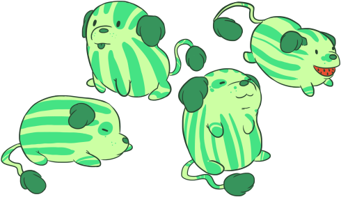 Transparent Watermelon Pups~ - Transparent Watermelon Pups~ (500x295)