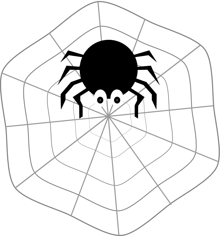 Spider On Web - Spider On Web Clipart (747x800)