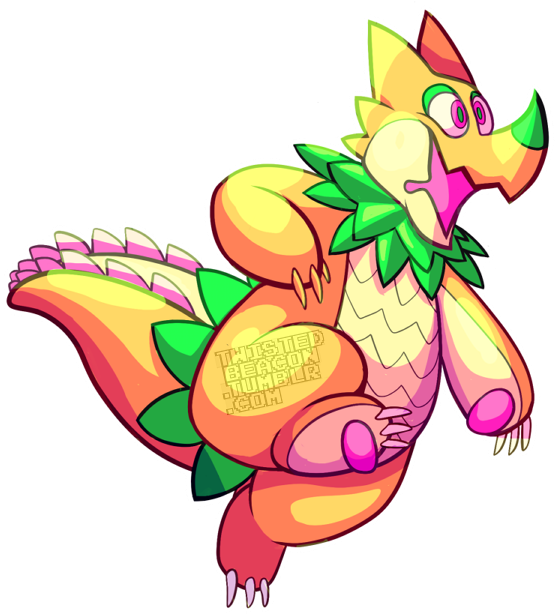 Pineapple Monster By Twistedbeacon - Cartoon (562x623)