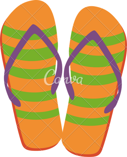 Flip Flops With Blue Decking - Blue (446x550)