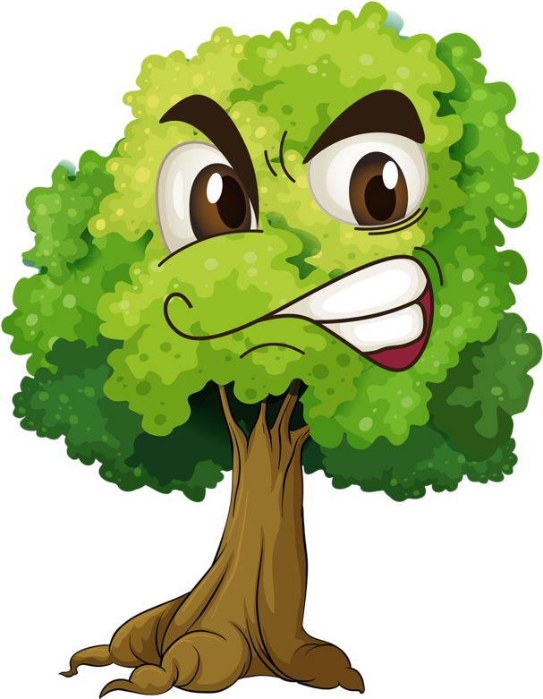 9-3 - Cartoon Trees With Faces (639x800)