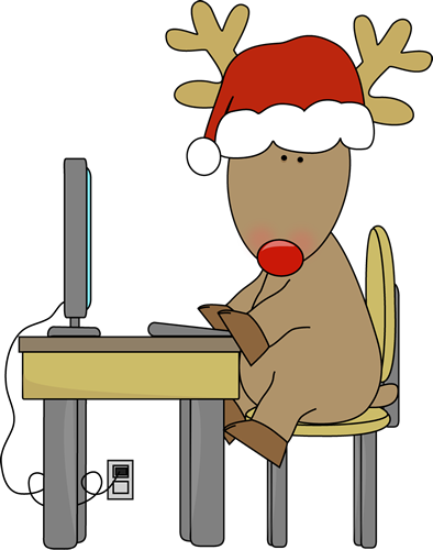 Santa Computer Clipart (394x500)